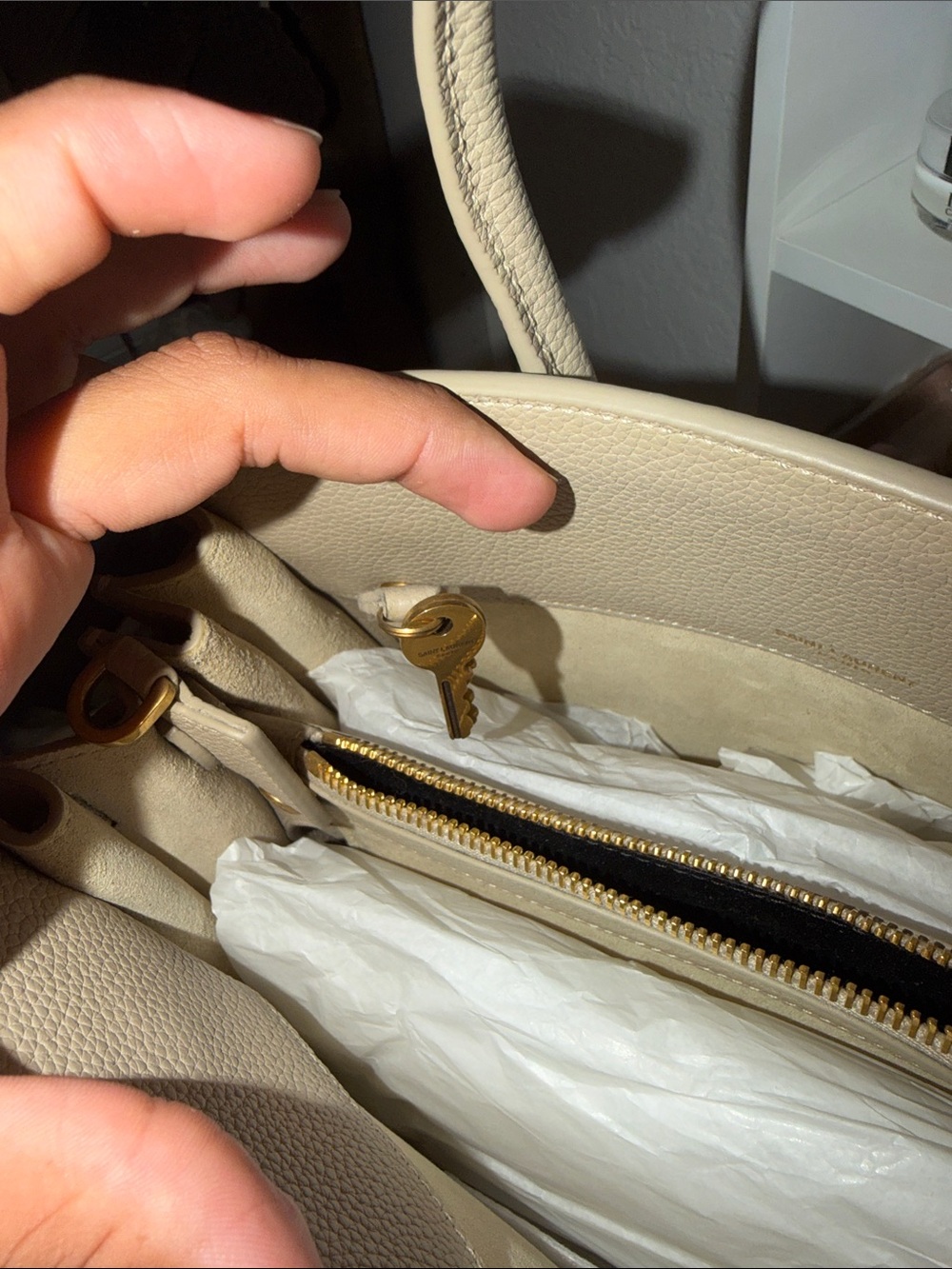 Saint Laurent Sac de Jour leather satchel Top handles with crossbody strap - Picture 9 of 13